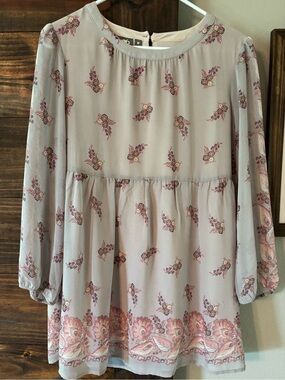 One September Anthropologie Peplum Tunic Top in Blush Pink Rose size M